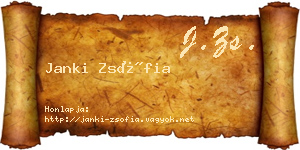 Janki Zsófia névjegykártya
