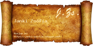 Janki Zsófia névjegykártya